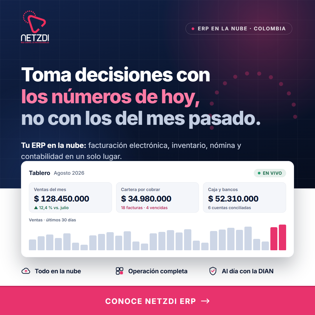 Netzdi ERP en la nube — toma decisiones con los números de hoy